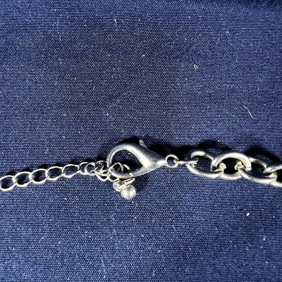 Statement Necklace With Faux Pearls & Silver Chains - Picture 3 of 4